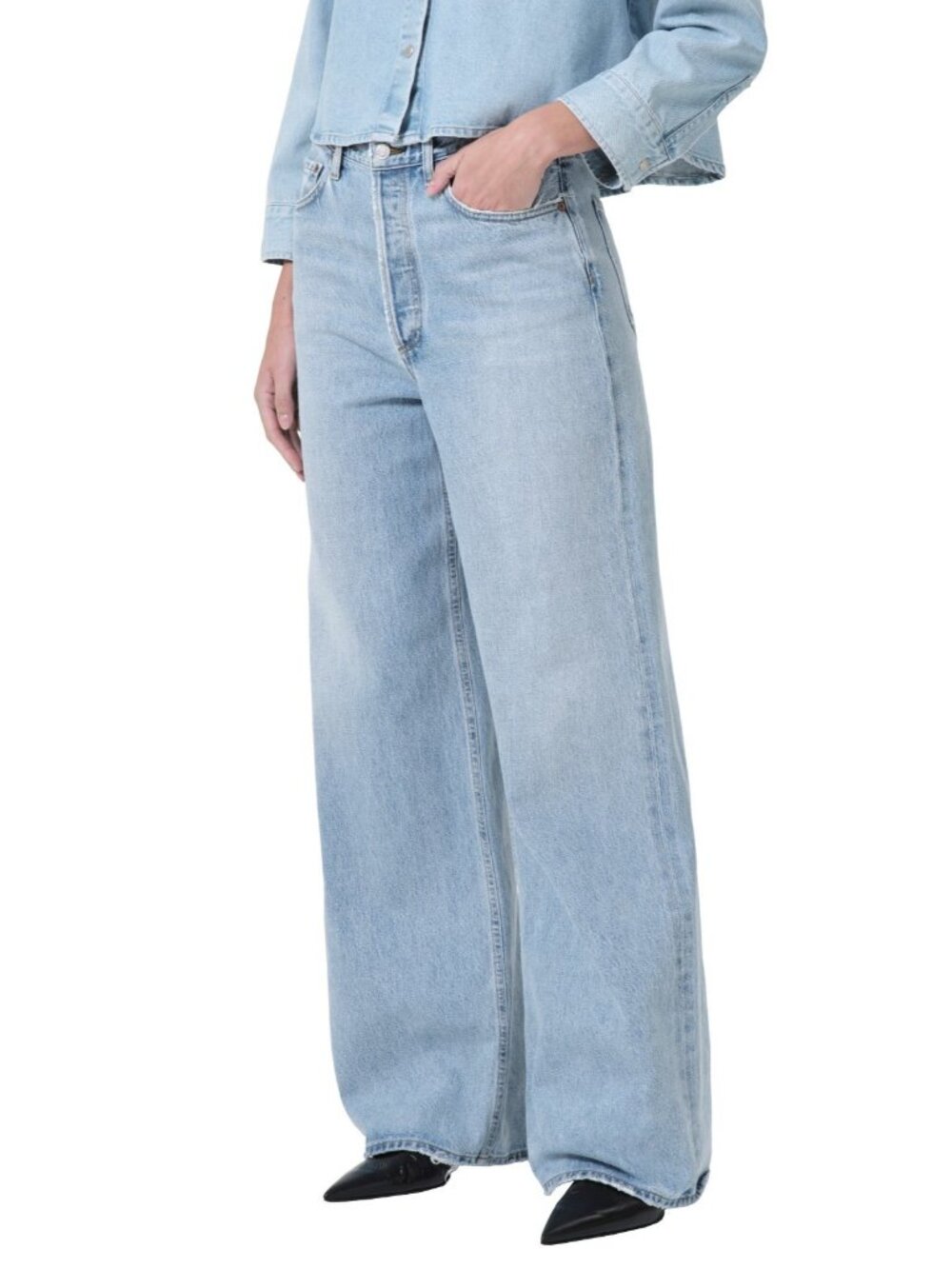NWT AGOLDE Dame in Conflict High Rise Wide Leg No Cuff Rigid Jeans 26 - Picture 12 of 13